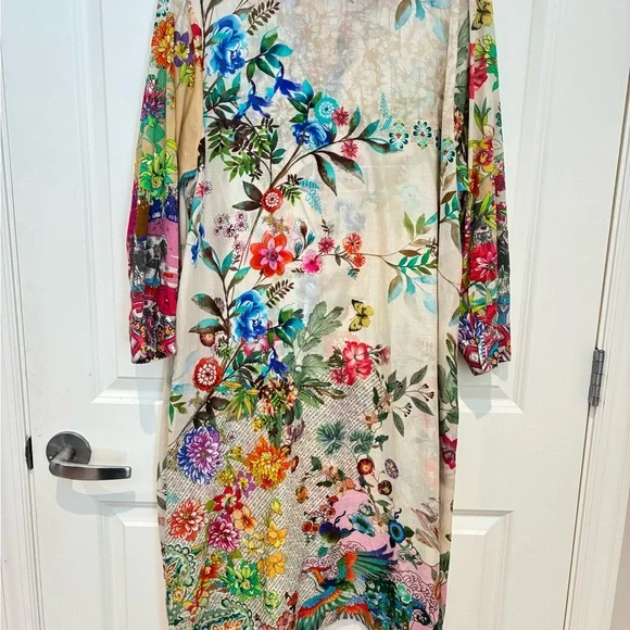 Johnny Was Floral Multicolor Midi Dress - Picture 5 of 6
